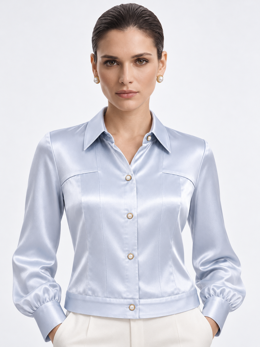 Saint Claire Blouse Acetat Iceblue