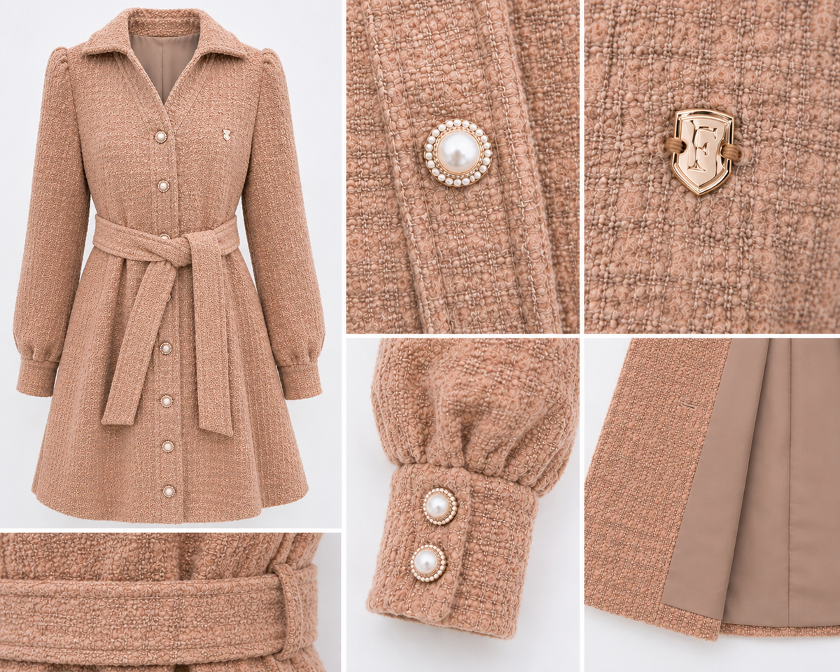 Heiress Coat Dress Beige Cashmere