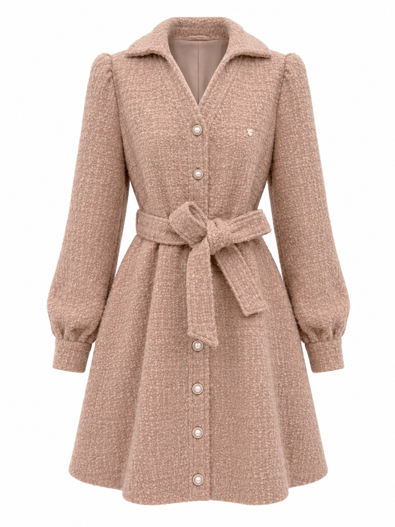 Heiress Coat Dress Beige Cashmere
