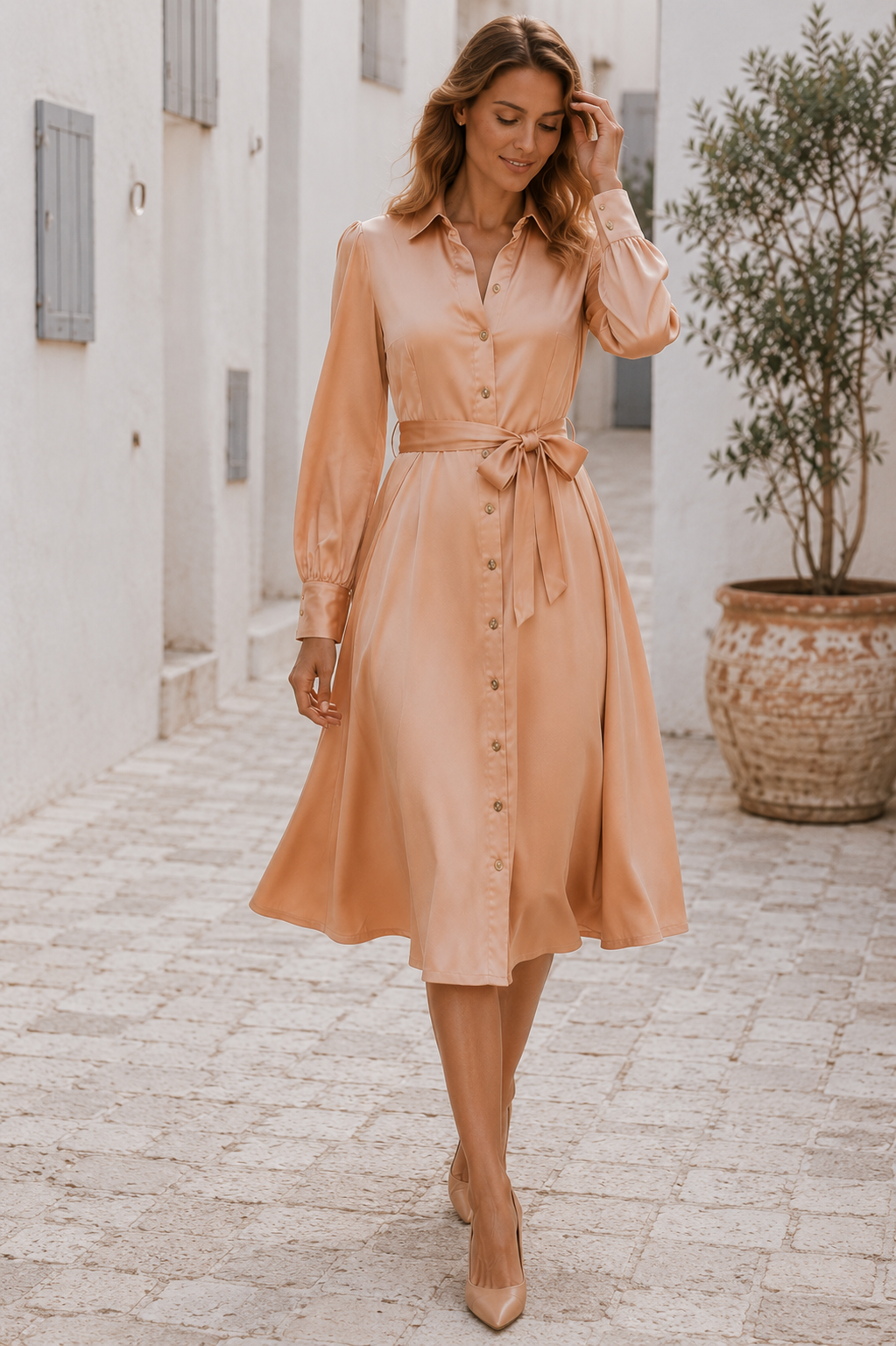 Laurent Dress Peach