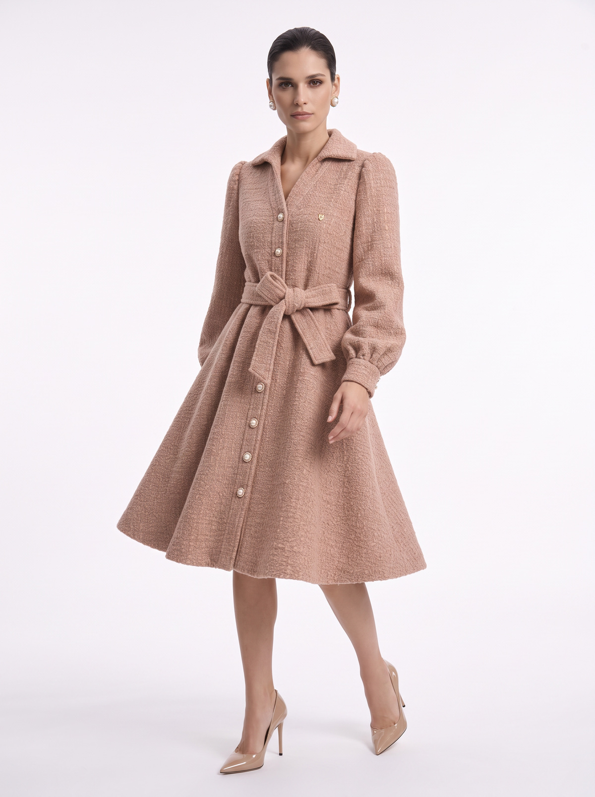 Heiress Coat Dress Beige Cashmere